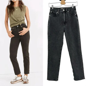 Madewell The Curvy Perfect Vintage‎ Jean Lunar Black Wash Size 25